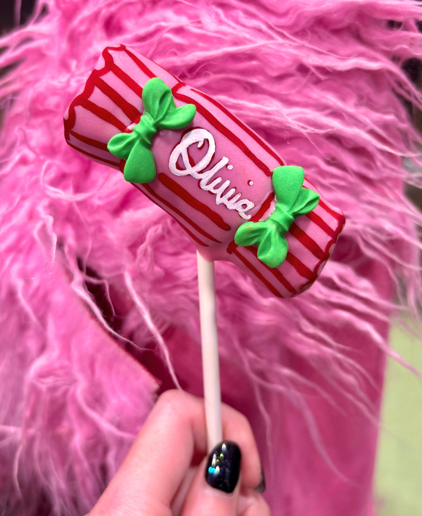 Christmas Cracker Cake Pop Personalised Place Setting