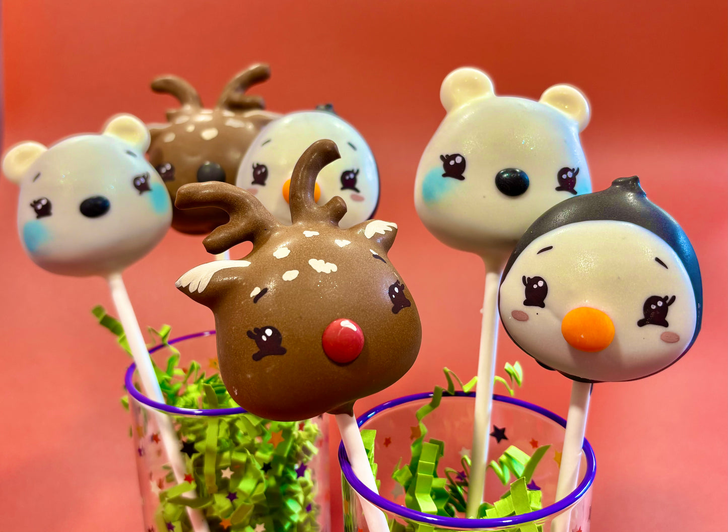 Christmas Cake Pop Winter Animal Set of 6