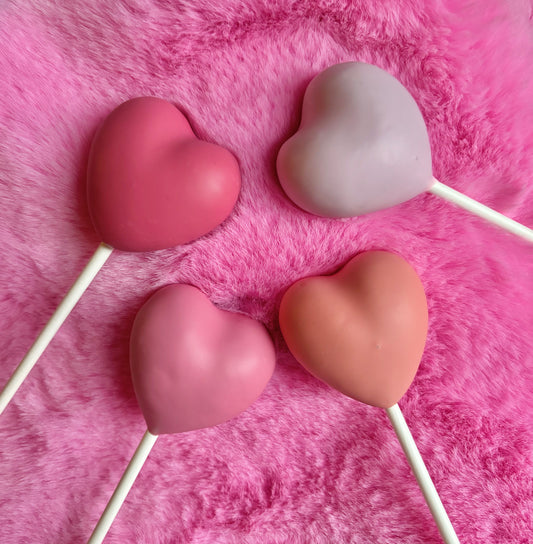 Pink Heart Cake Pops Set of 4