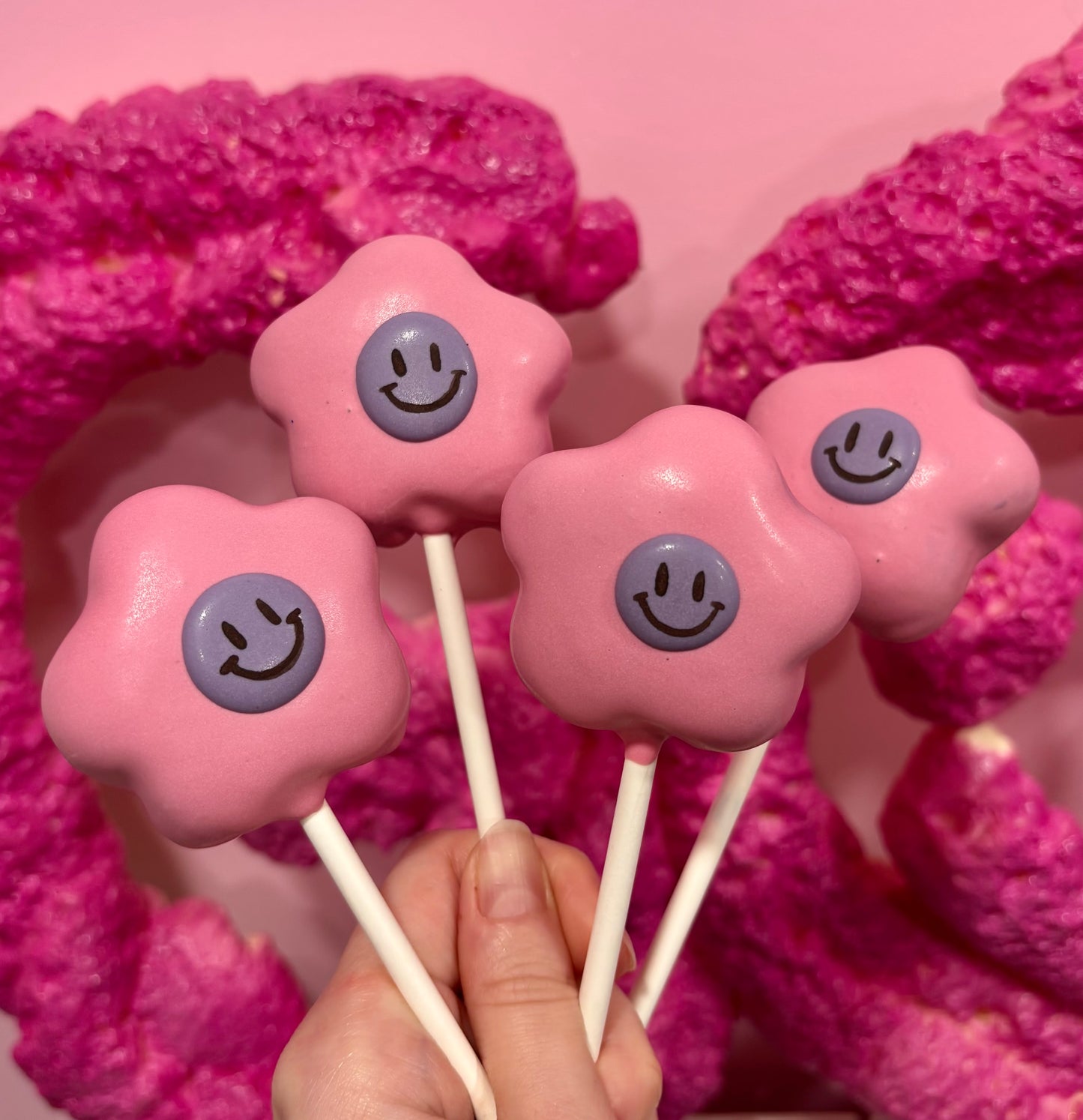 Smiley Flower Cake Pops Set of 4
