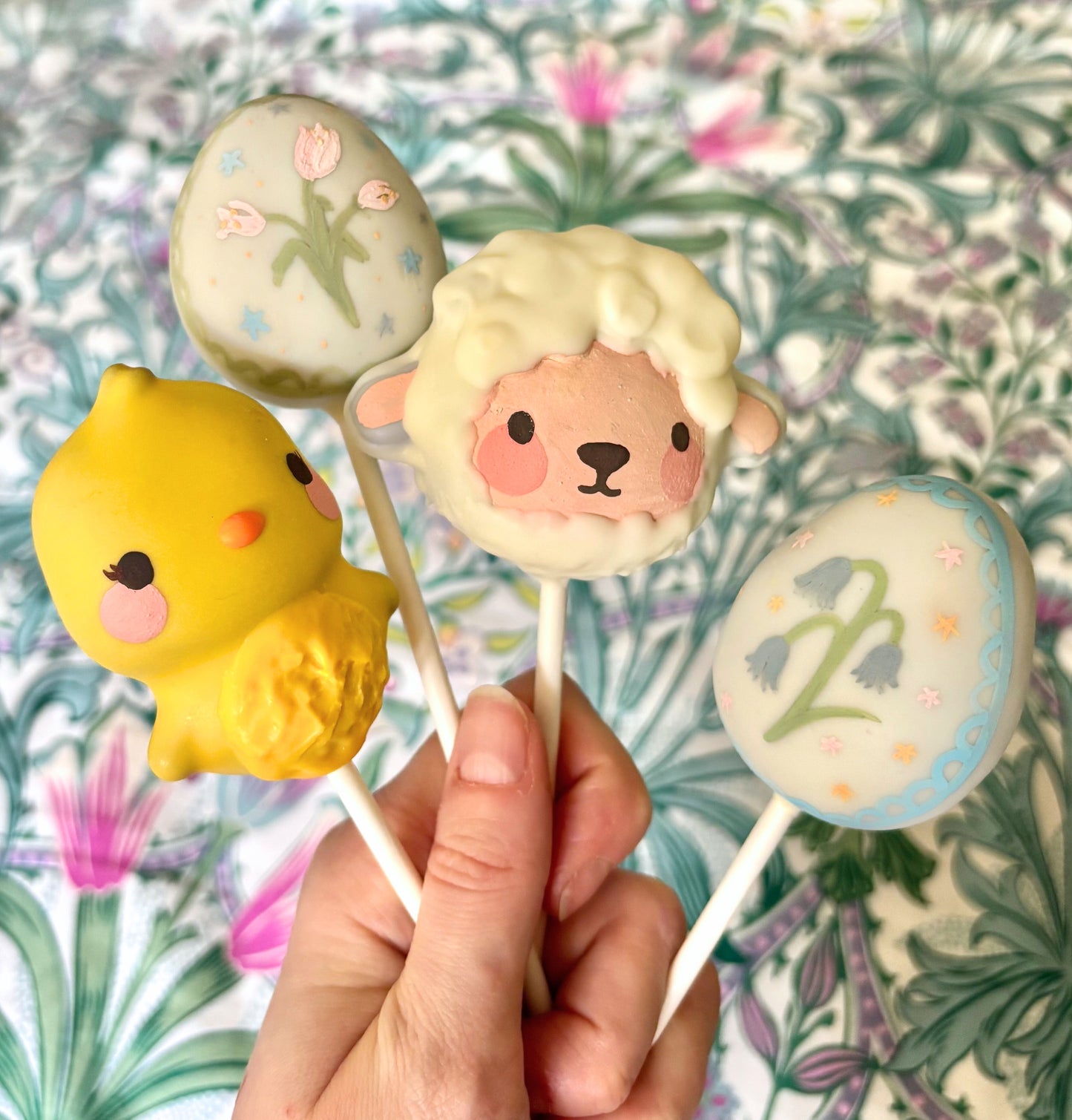 Easter Chick, Lamb and Floral Eggs Set