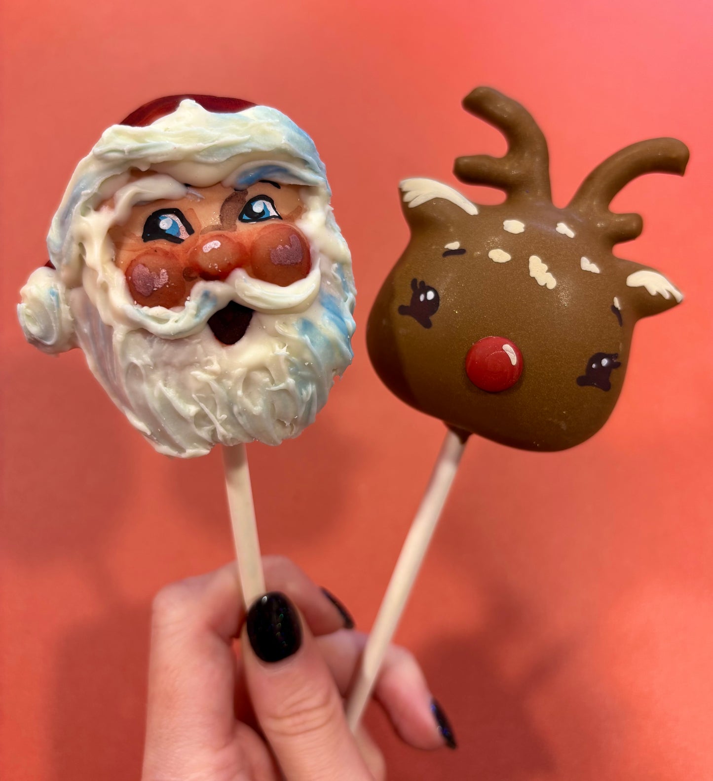 Santa and Rudolph Cake Pops