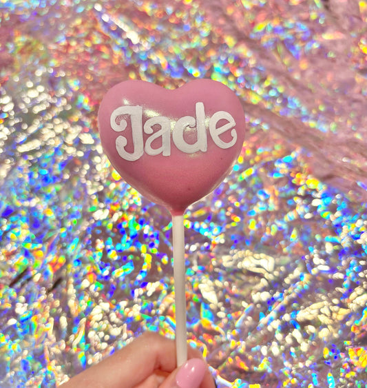 Barbie Font Name Heart Cake Pop