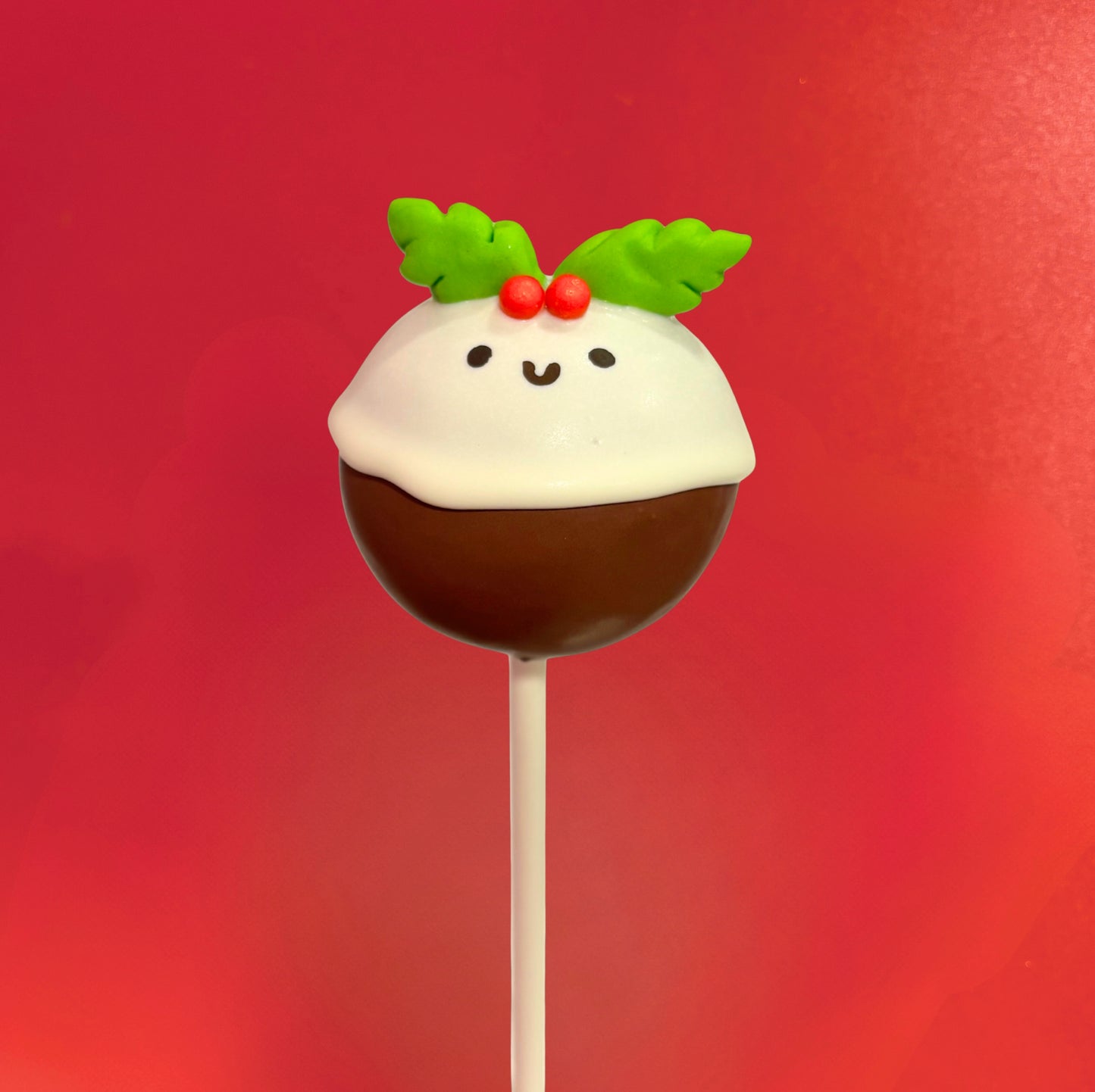Cute Christmas Pudding Cake Pop