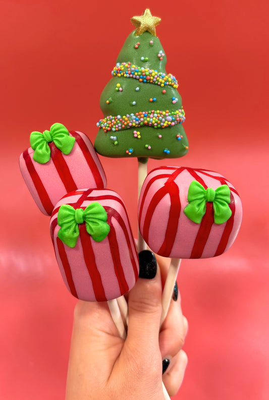 Christmas Cake Pop Presents Under the Tree Set of 4