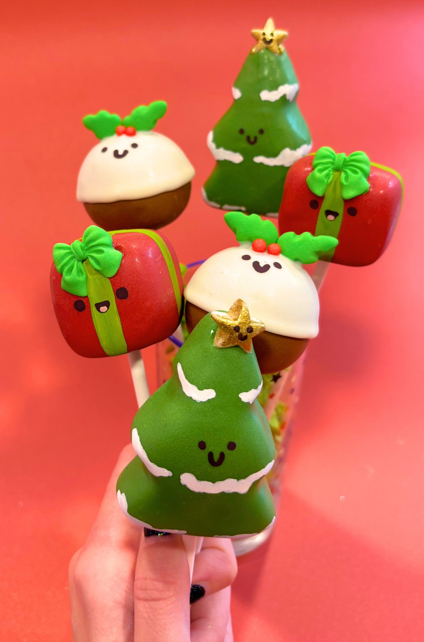 Christmas Cake Pop Cute Character Gift Set of 6