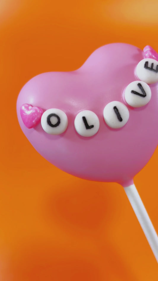 Friendship Bracelet Name Heart Cake Pop