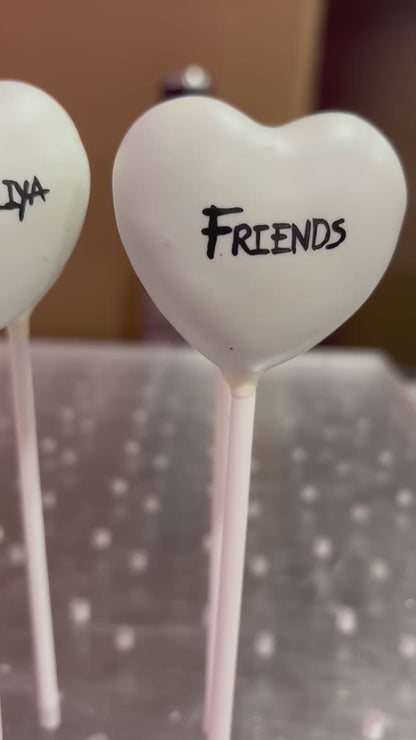 Heart Cake Pop with Text (Customisable)
