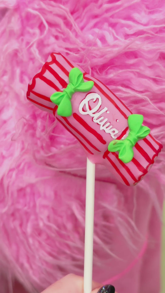 Christmas Cracker Cake Pop Personalised Place Setting